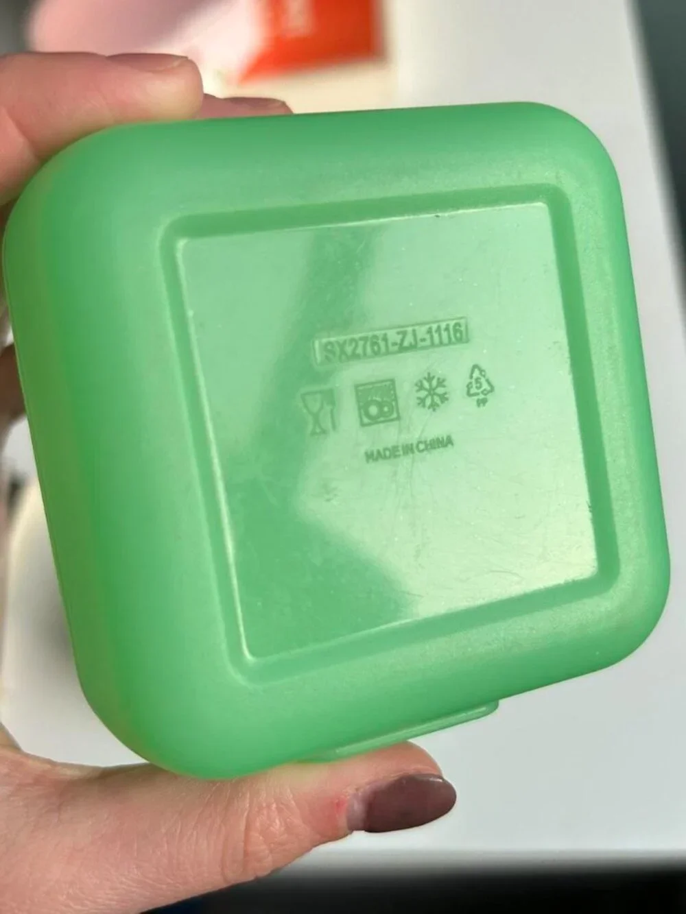 2 Small Green Square Snap Tupperwares